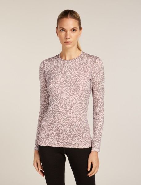 ICEBREAKER Women Merino 200 Oasis LS Crewe Flock Forms AOP