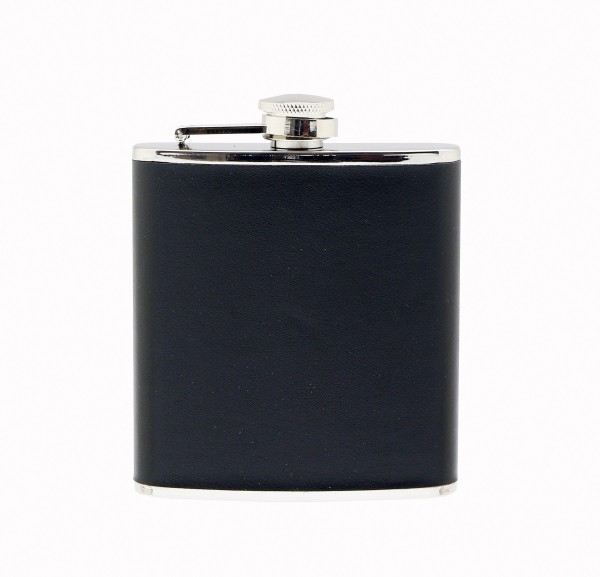 RELAGS Edelst. Flachmann eckig Leder 120ml